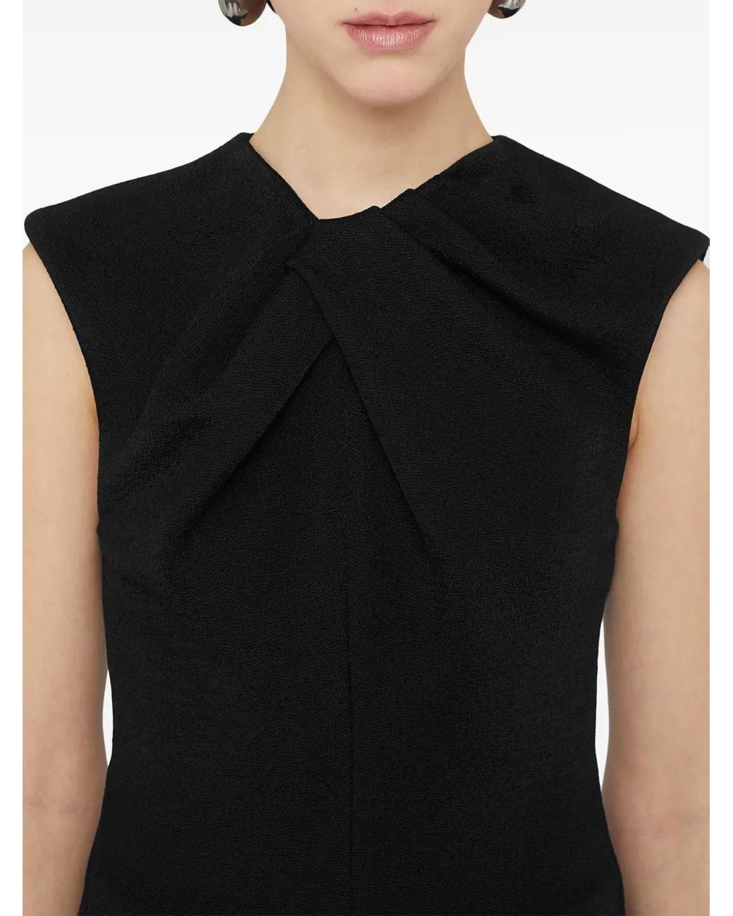 Jil Sander Black Pleat-Detailing Sleeveless Top