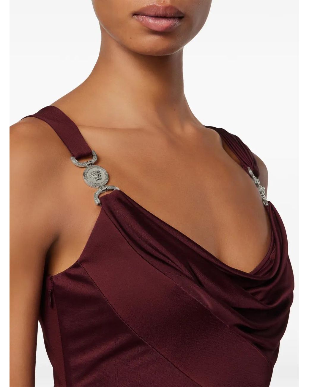 Versace Purple Draped Dress