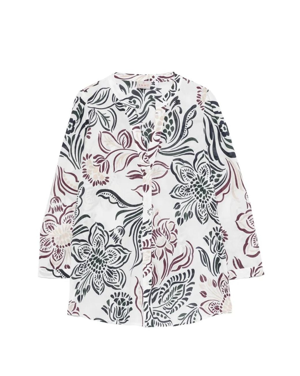Emme White Floral-Print Blouse