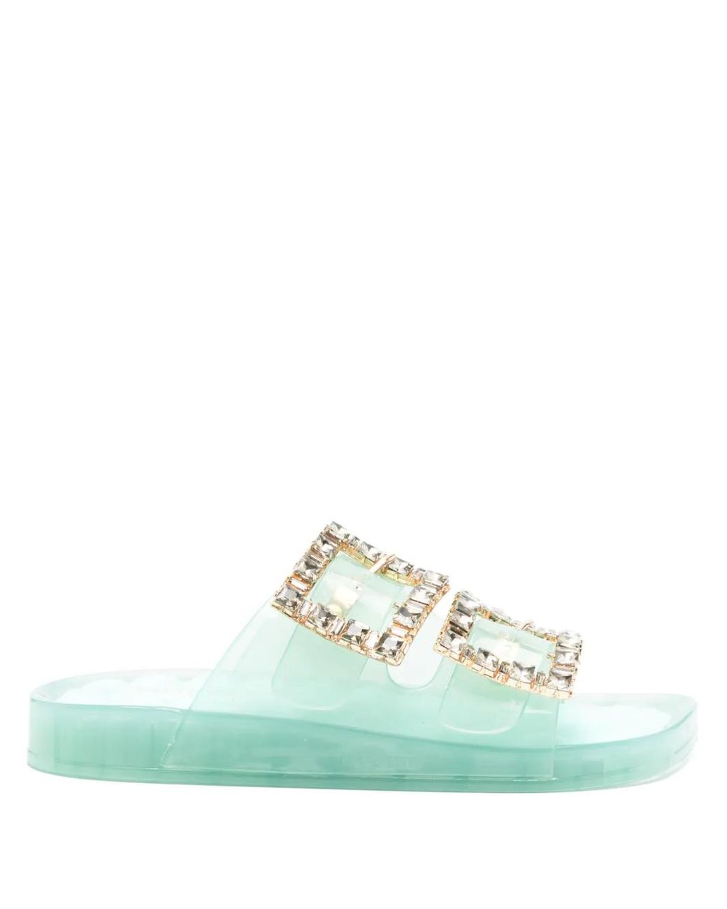 Twinset Green Jewel Buckles Slides