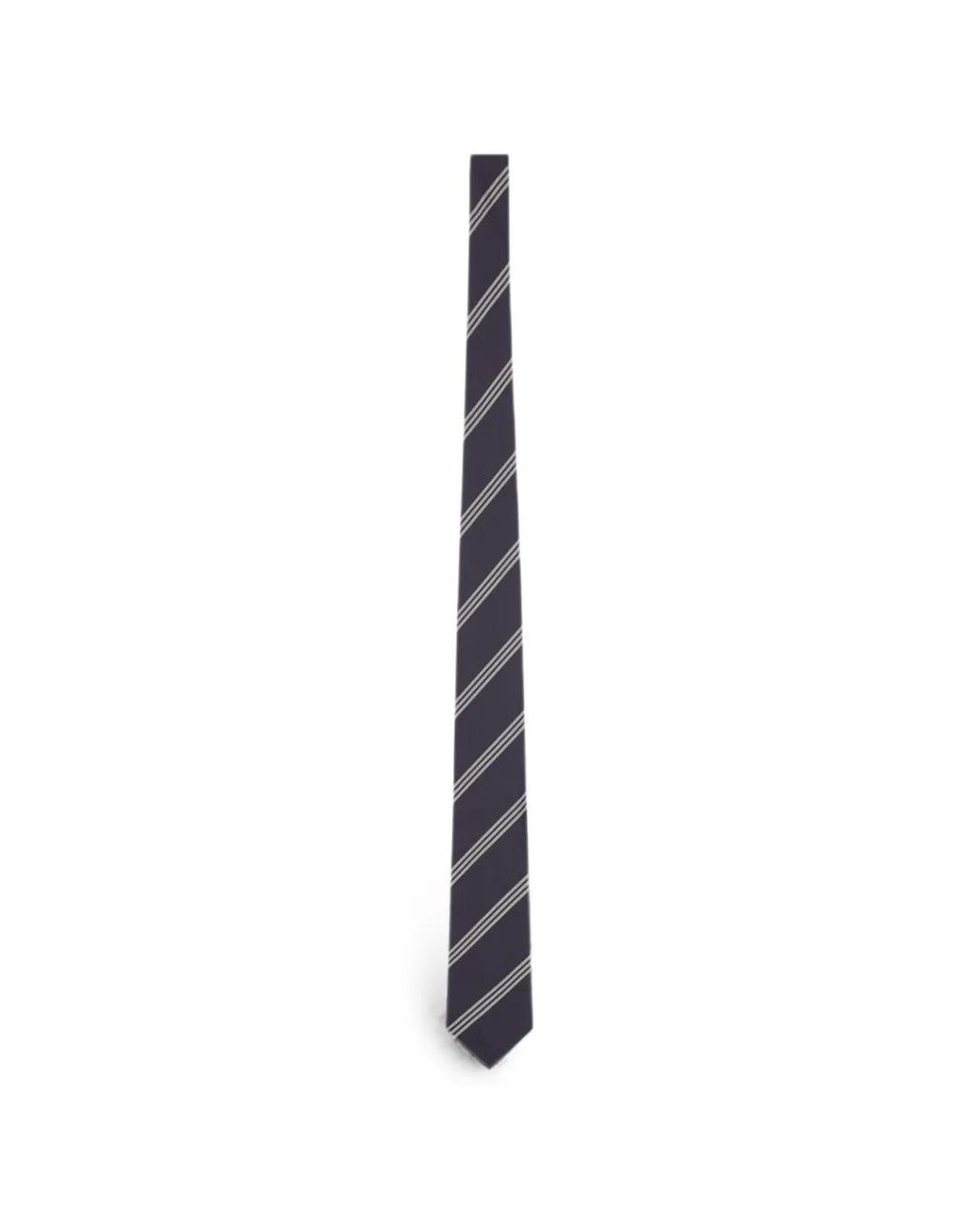 Lardini White Striped Silk Tie for men
