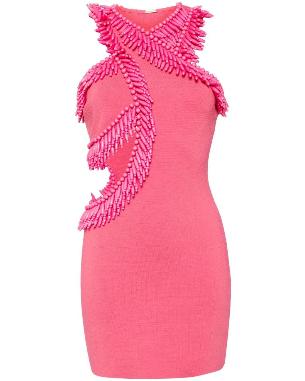 Cult Gaia Pink Embellished Ervin Mini Dress