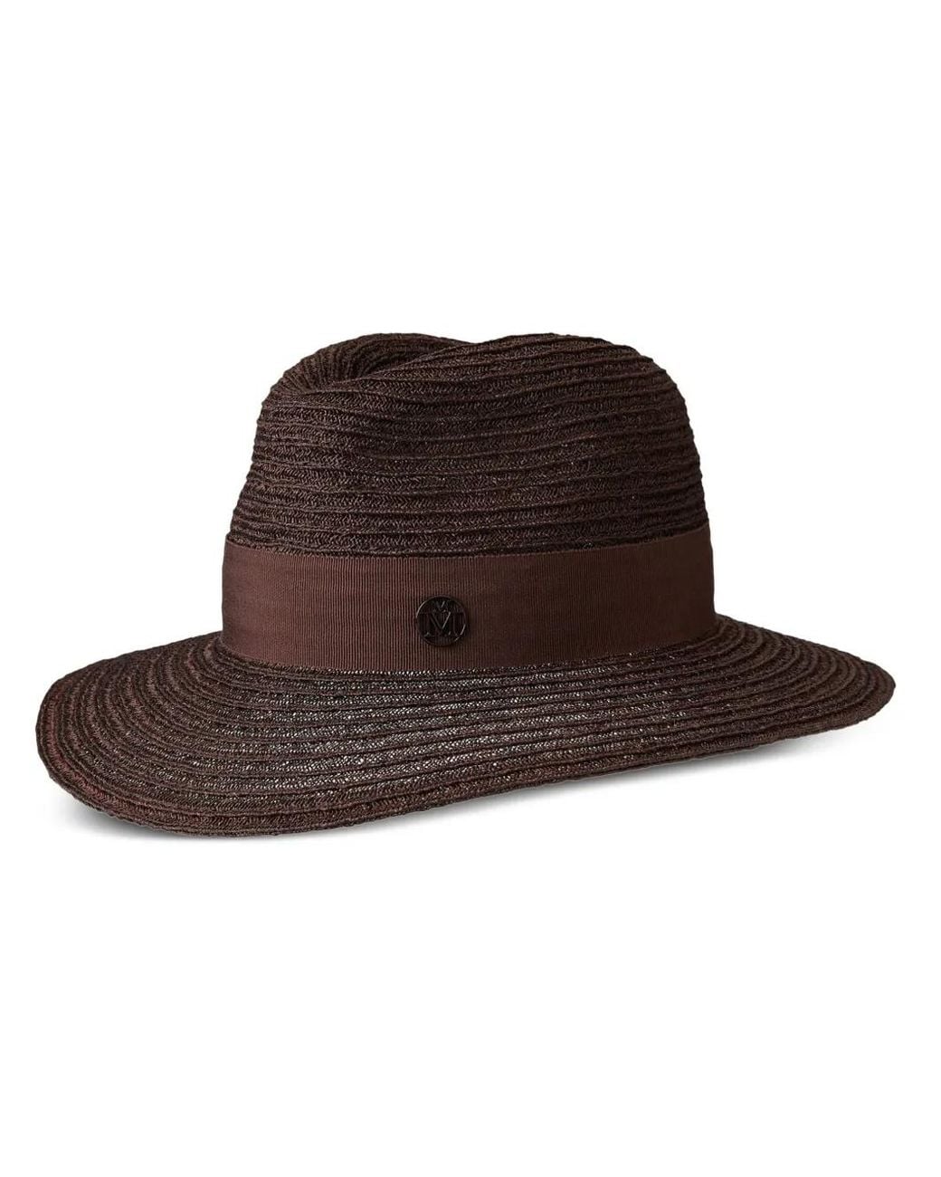 Maison Michel Brown Henrietta Straw Fedora Hat