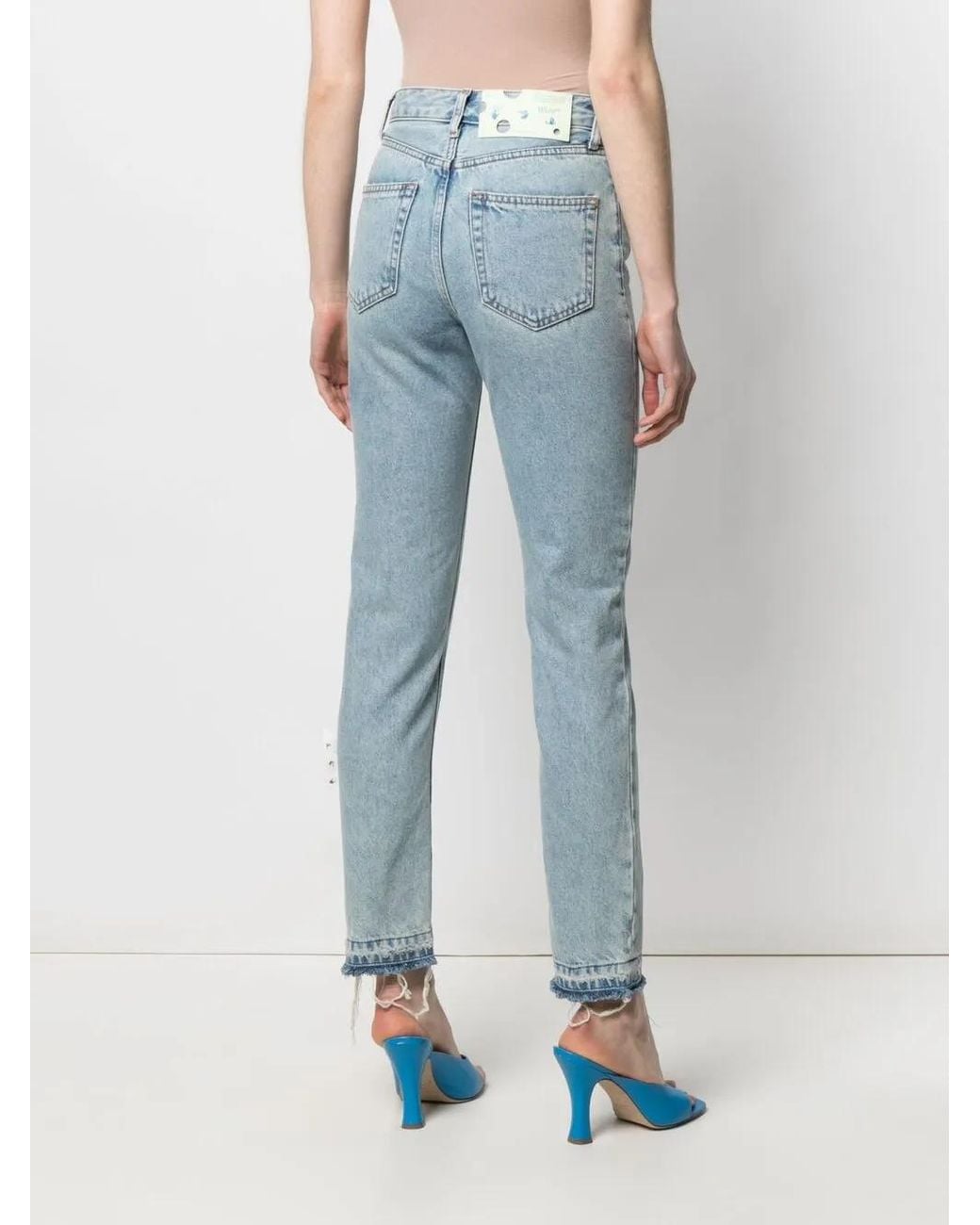 Off-White c/o Virgil Abloh Blue High-Waisted Straight-Leg Jeans