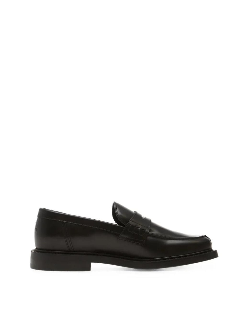 Filling Pieces Black Mocassins Polido Minimum À Entaille Penny for men