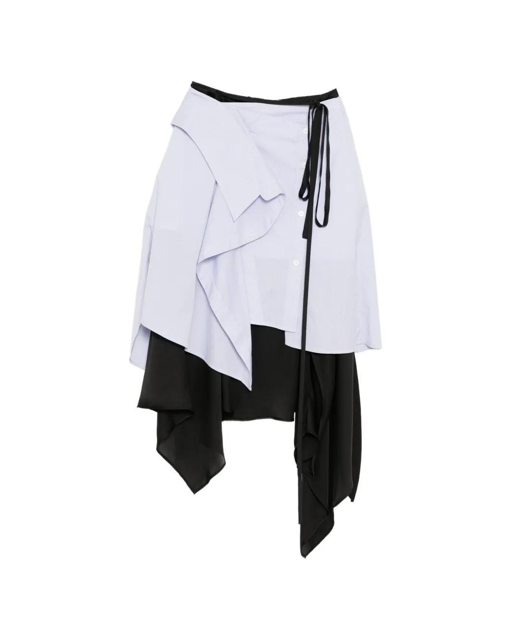 Feng Chen Wang White Deconstruction Wrap Skirt