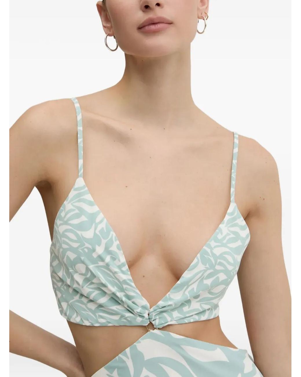 princess polly baby blue dress Abercrombie & Fitch floral-print puff-sleeve Midi Dress | Blue main image 0