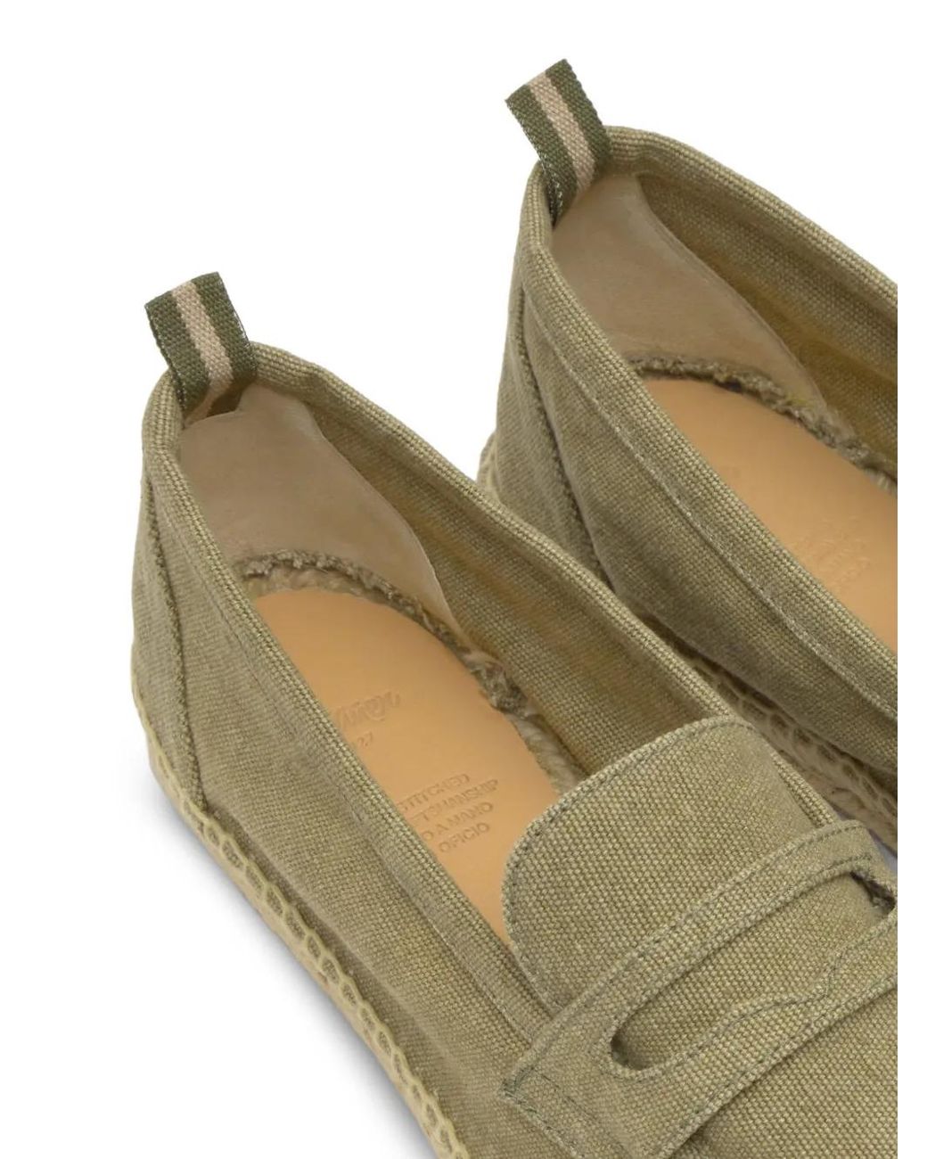Castaner Green Canvas Penny-Slot Espadrilles for men