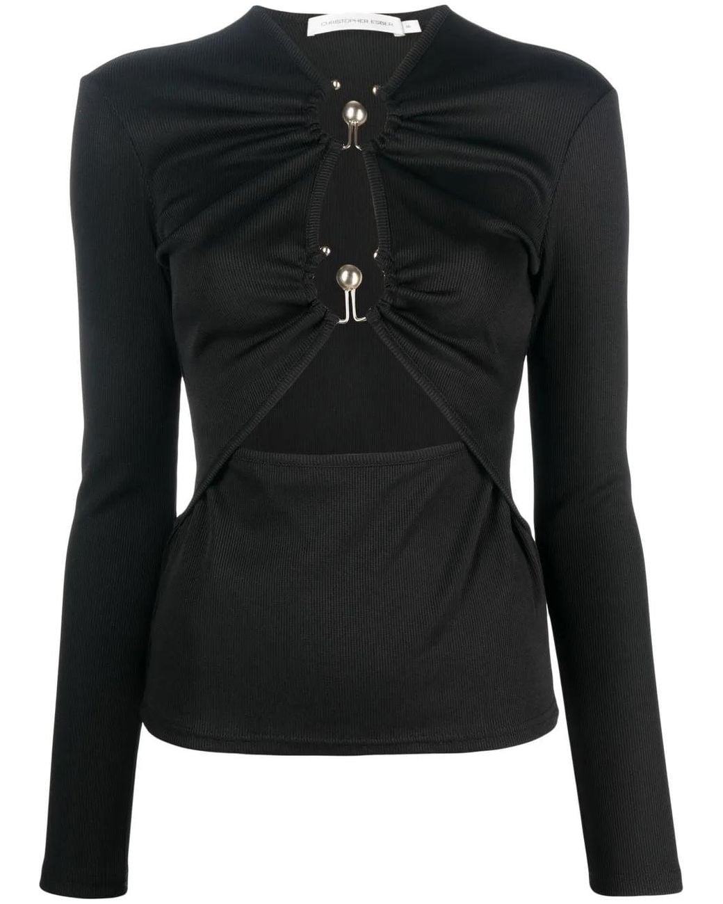 Christopher Esber Black Cut-out Long Sleeve Top
