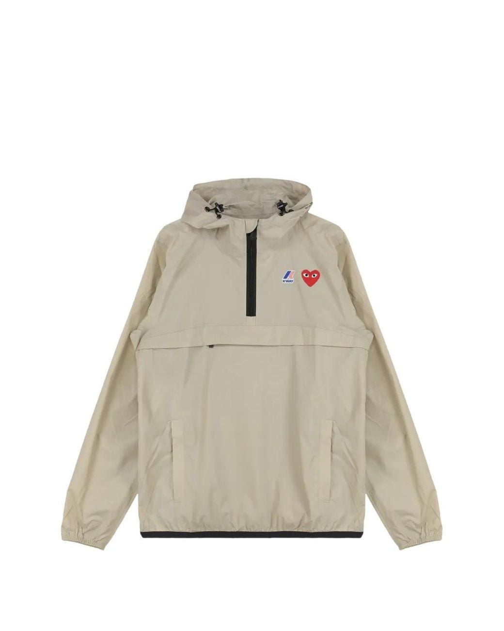 COMME DES GARÇONS PLAY Natural X K-Way Logo-Patch Windbreaker Hoodie for men