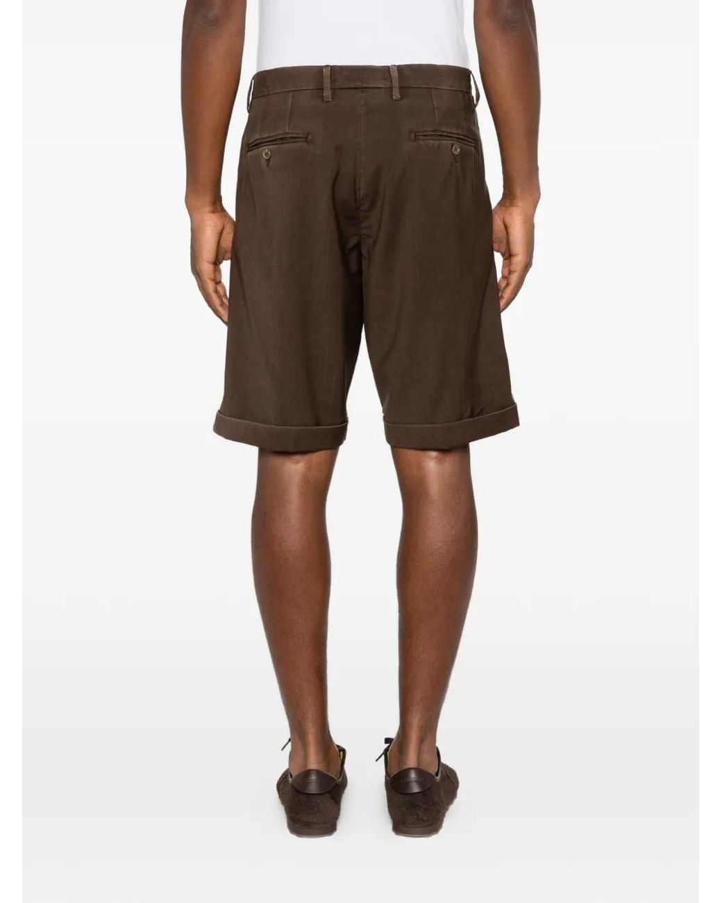 Myths Brown Pleated Shorts for men