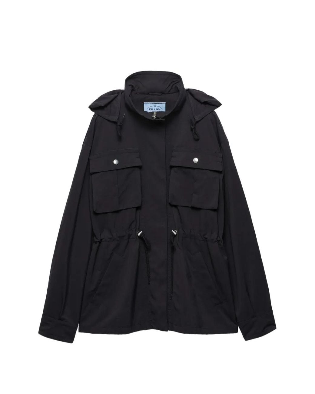 Prada Black Parka En Tissu Technique