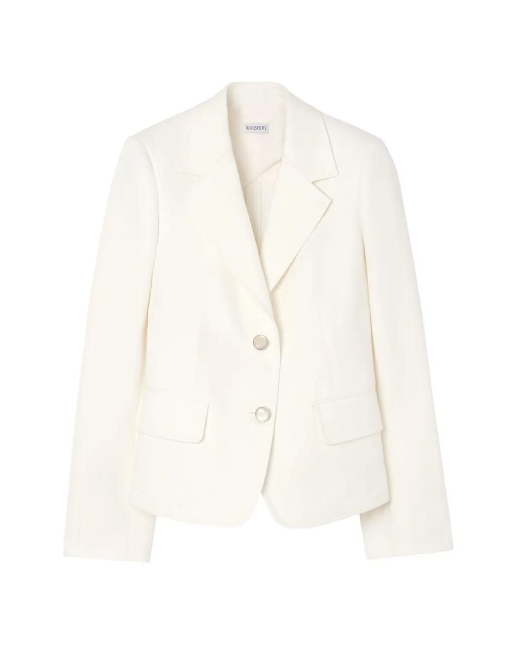 Burberry White Cotton Tailored Jacket
