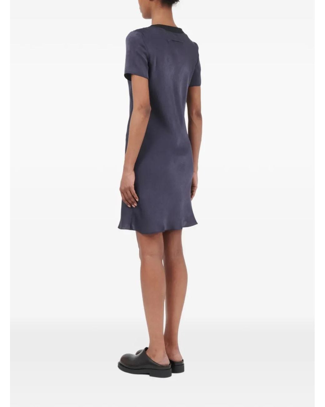MM6 by Maison Margiela Blue Double Layer Lining-Look Slip Dress