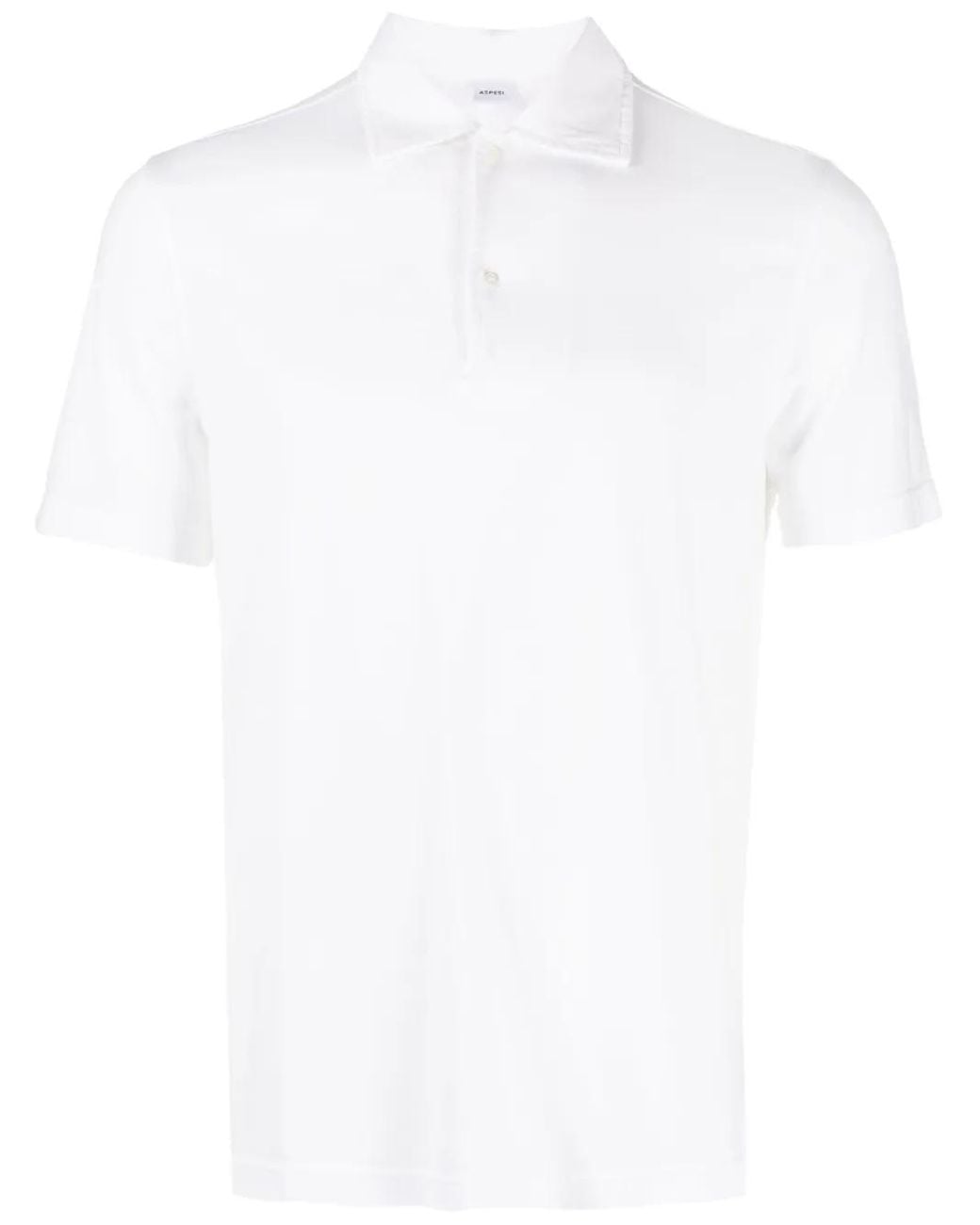 Aspesi White Short-Sleeve Polo Shirt for men