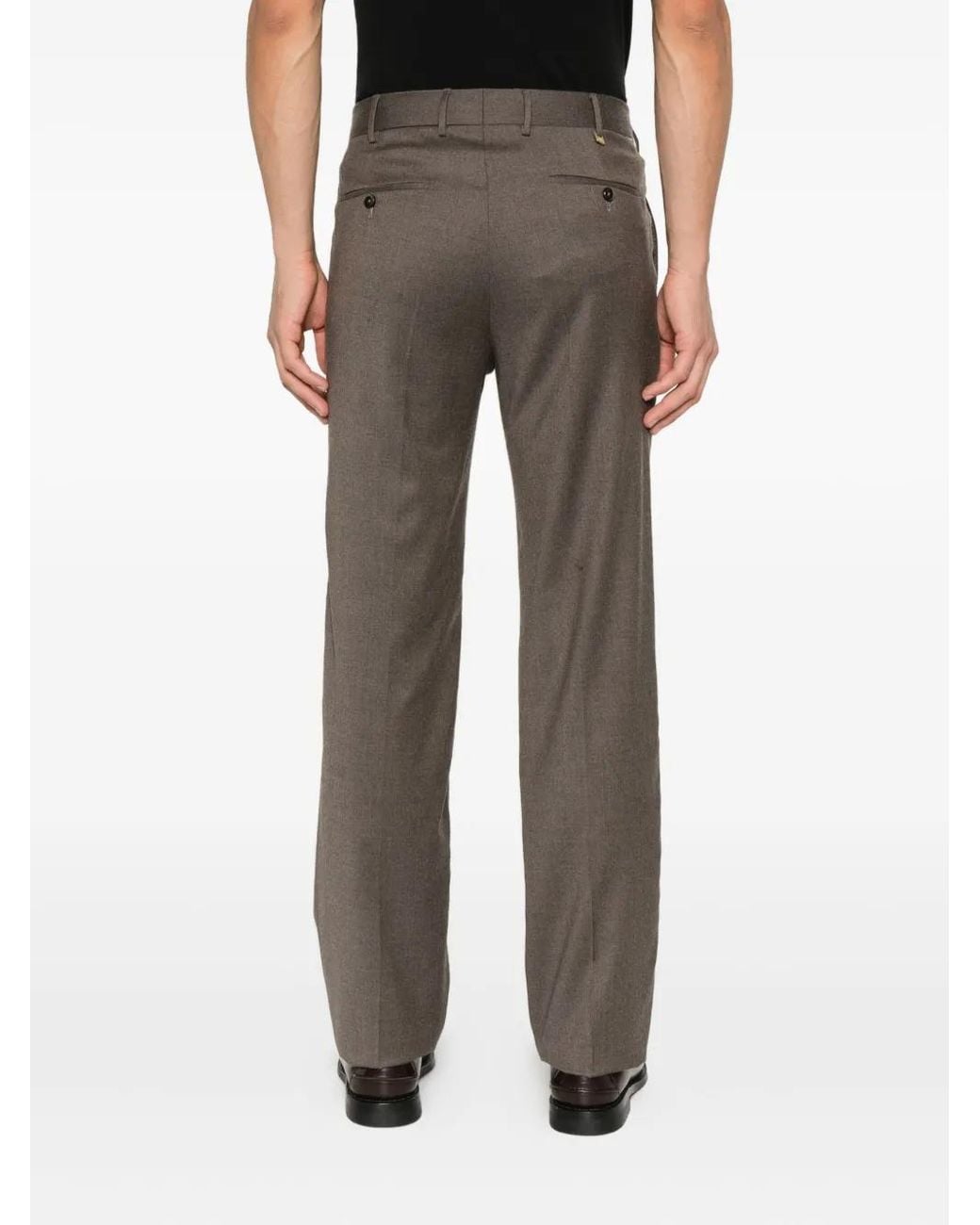 PT Torino Gray Belt-Loopes Trousers for men