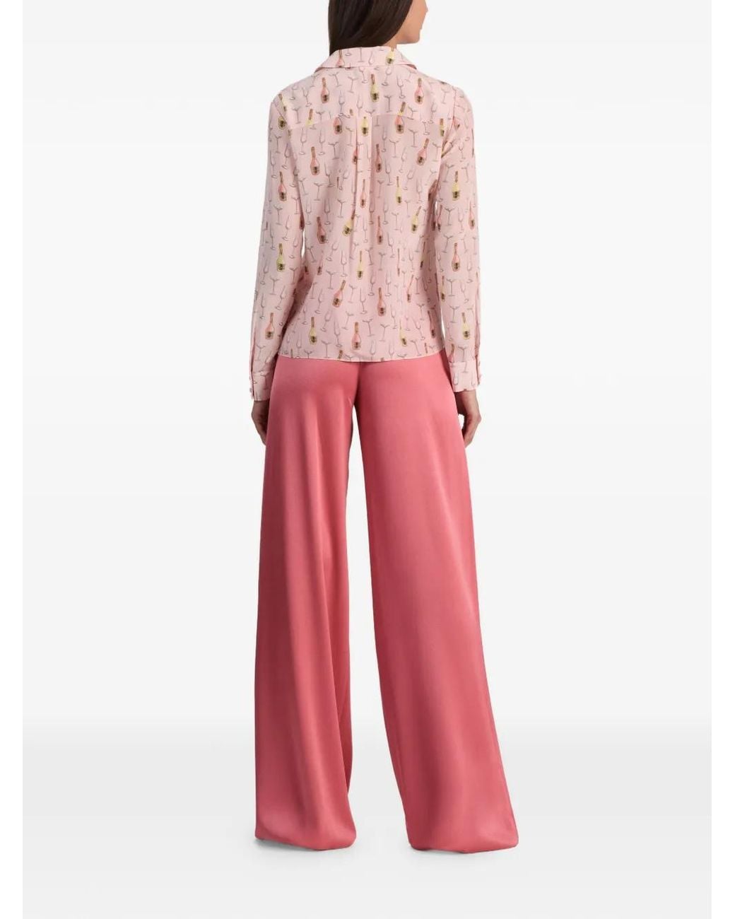 Alice + Olivia Pink Graphic-Print Shirt