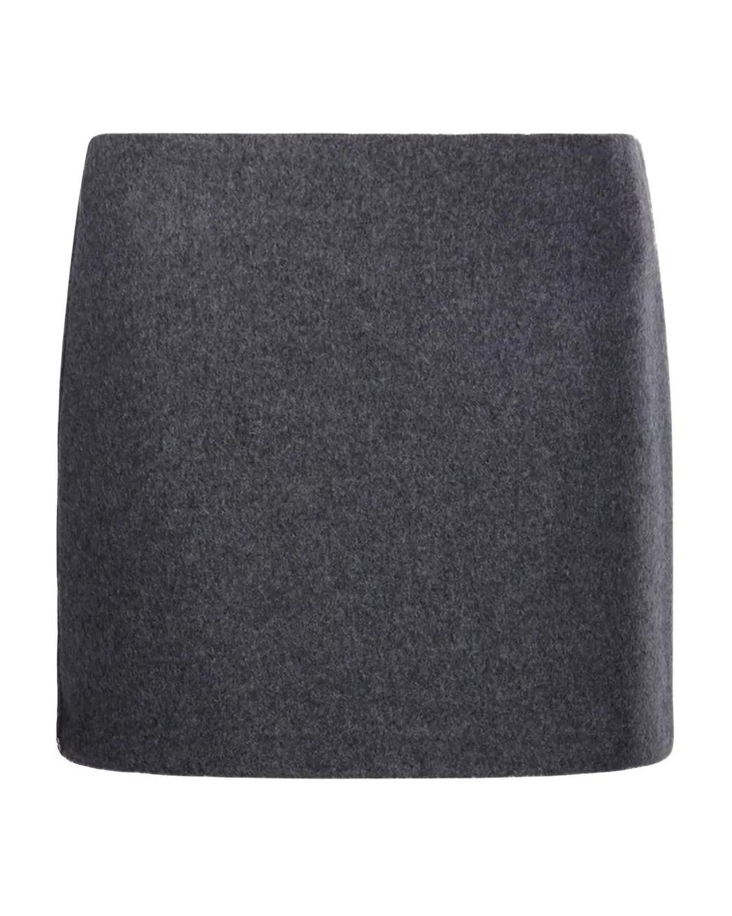 Sportmax Gray Darted Wool Skirt