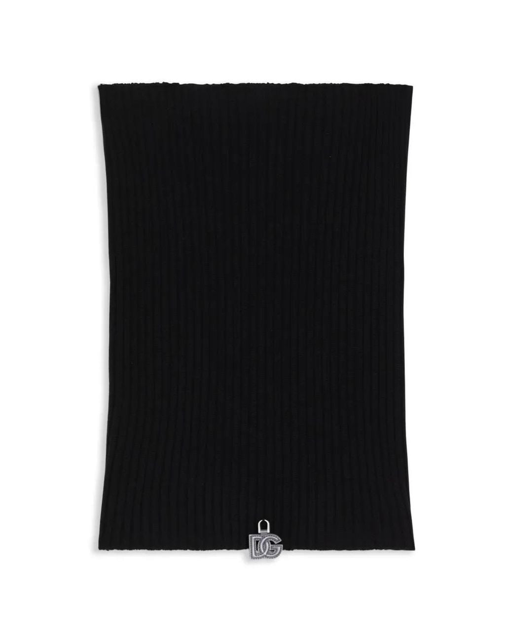 Dolce & Gabbana Black Rib-Knit Neck Warmer for men