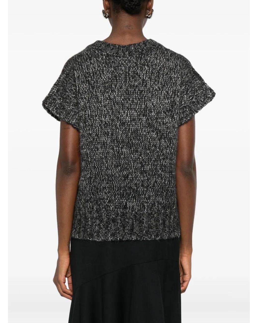 P.A.R.O.S.H. Black V-Neck Short-Sleeve Top