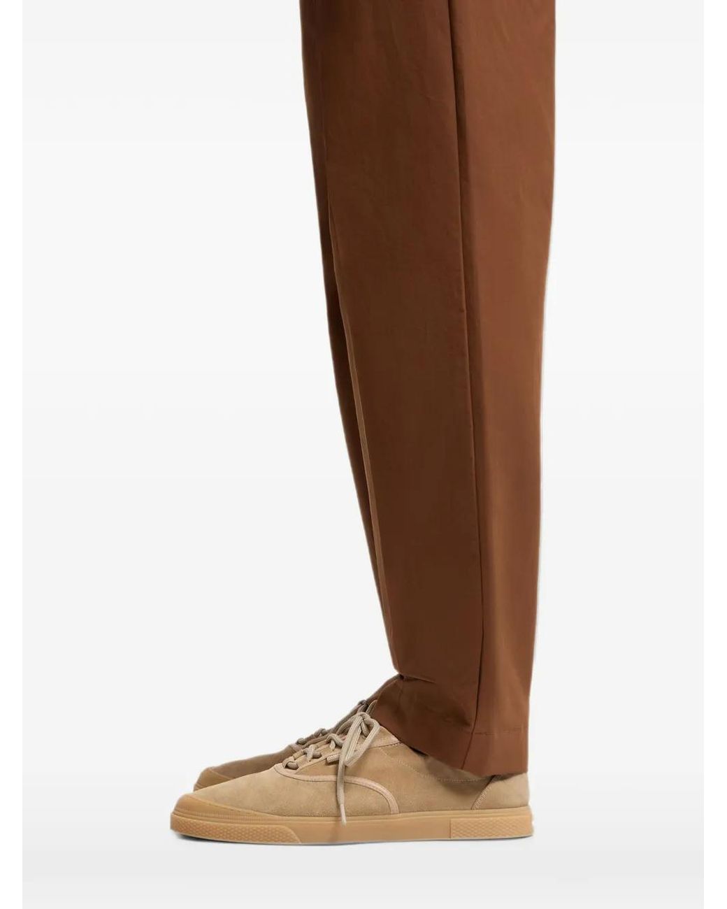 Moncler Brown Technical Cotton Blend Trousers for men