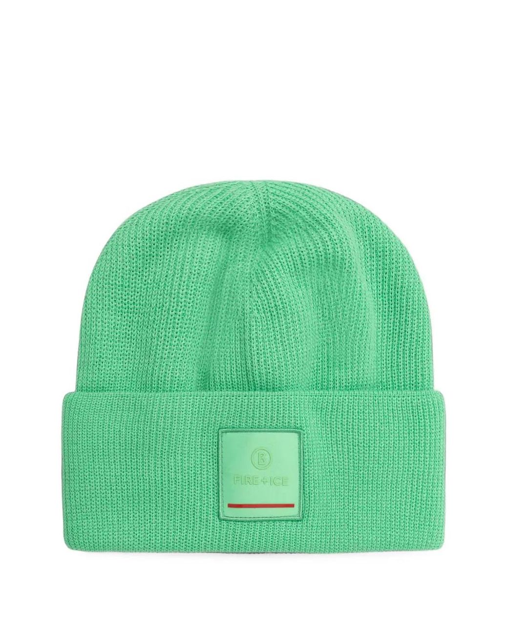 Bogner Green Tarek Logo-Patch Ribbed-Knit Beanie Hat for men