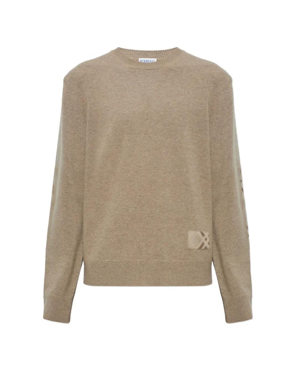 Burberry Natural Crew-Neck Wool Sweater for men