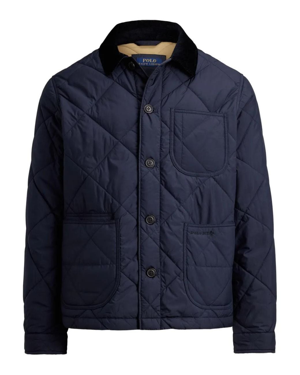 Polo Ralph Lauren Blue Quilted Corduroy-Collar Jacket for men