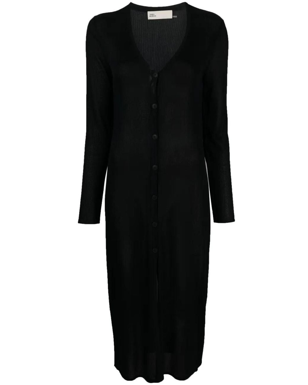 Tory Burch Black V-Neck Knitted Dress