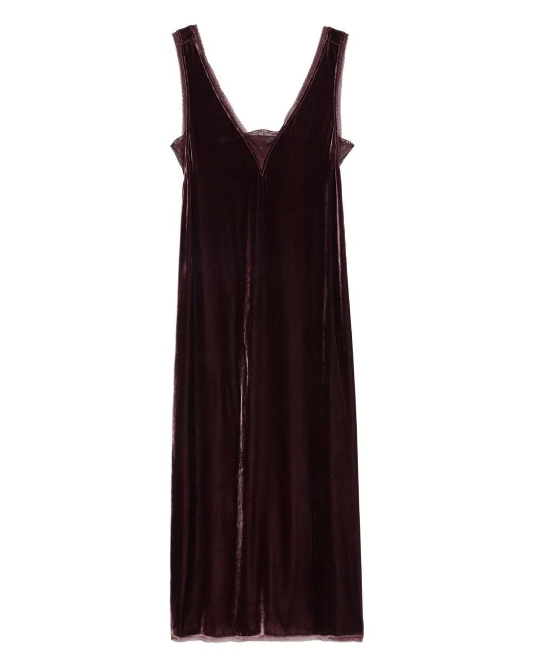 Zadig & Voltaire Purple Lace-Insert Midi Dress