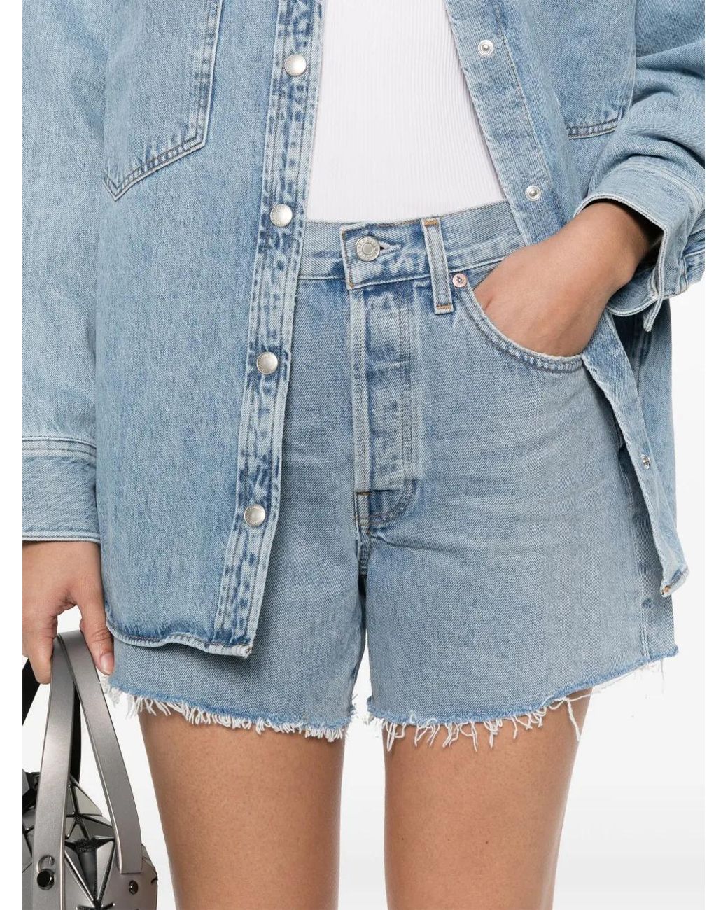 Agolde Parker Shorts in het Blue