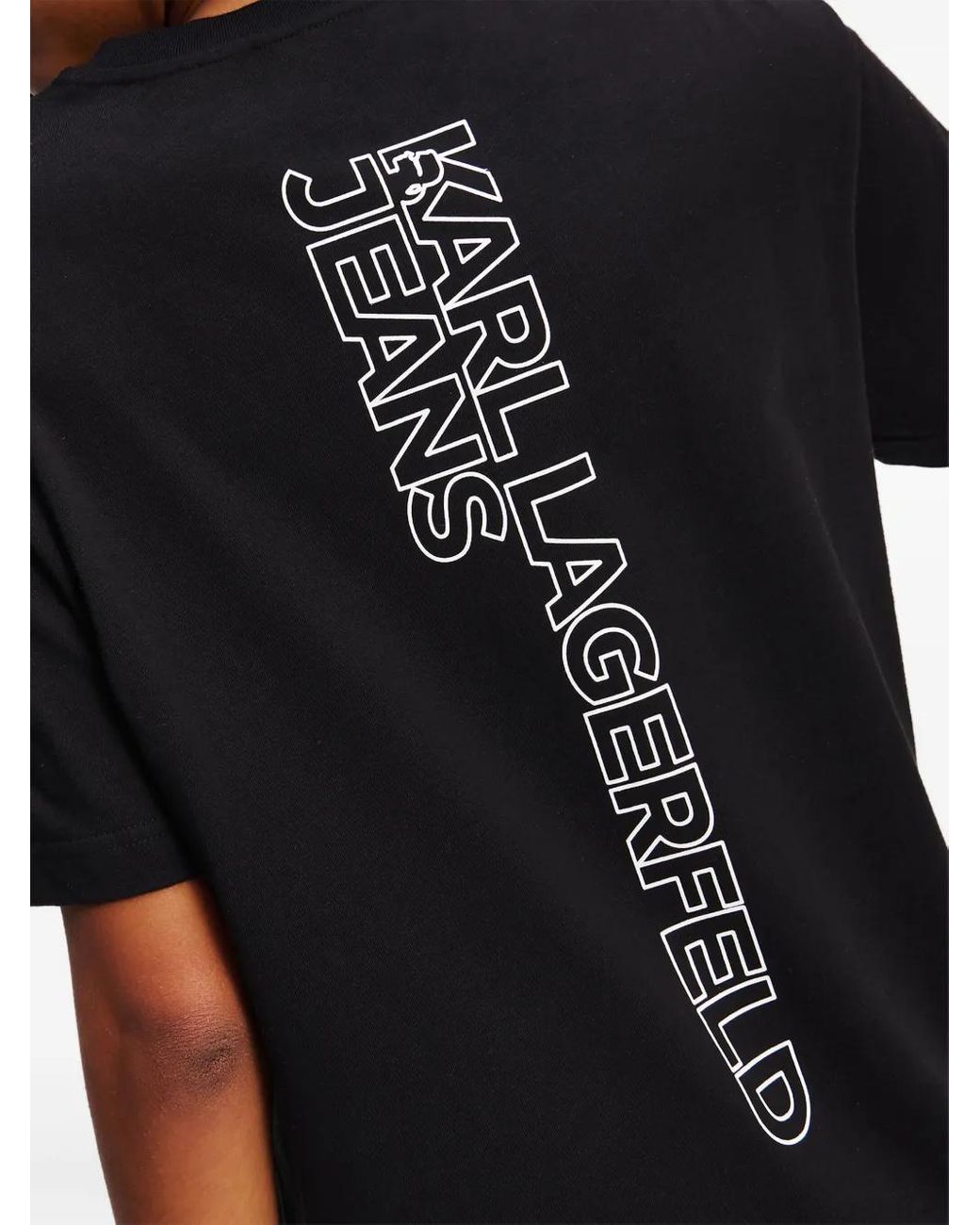 Karl Lagerfeld Black Logo-Print T-Shirt Dress