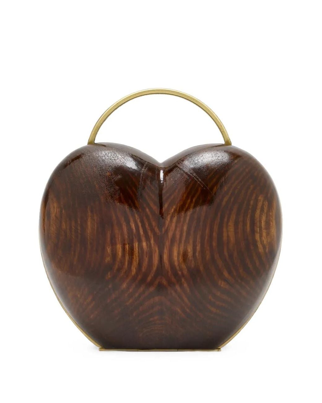 Vanina Brown Coeur Noyer Heart-Shaped Clutch Bag