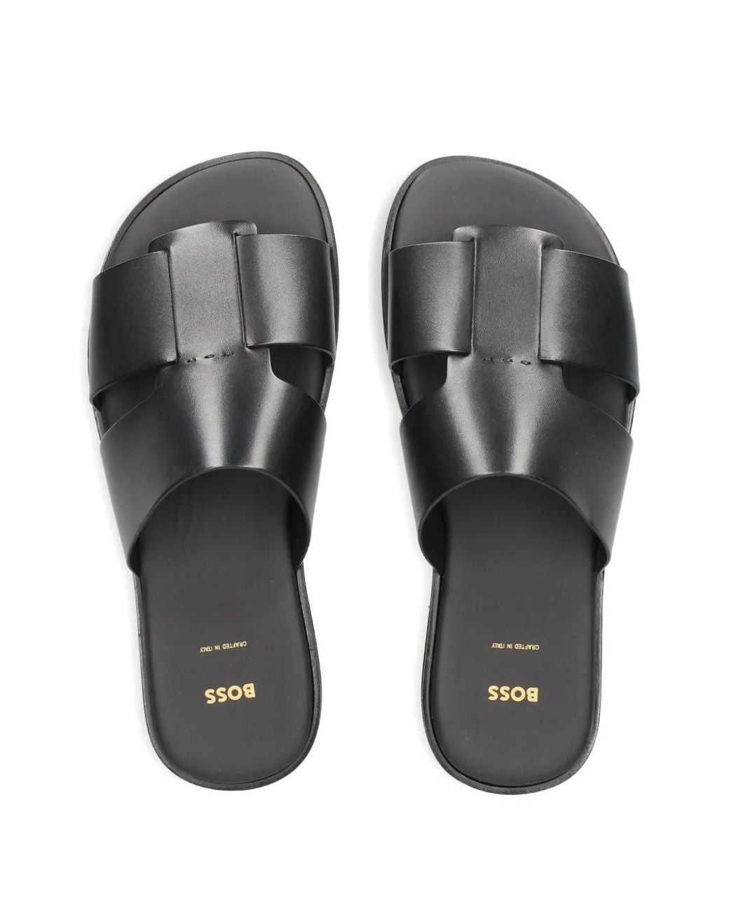 Boss Black Kael Leather Slides for men