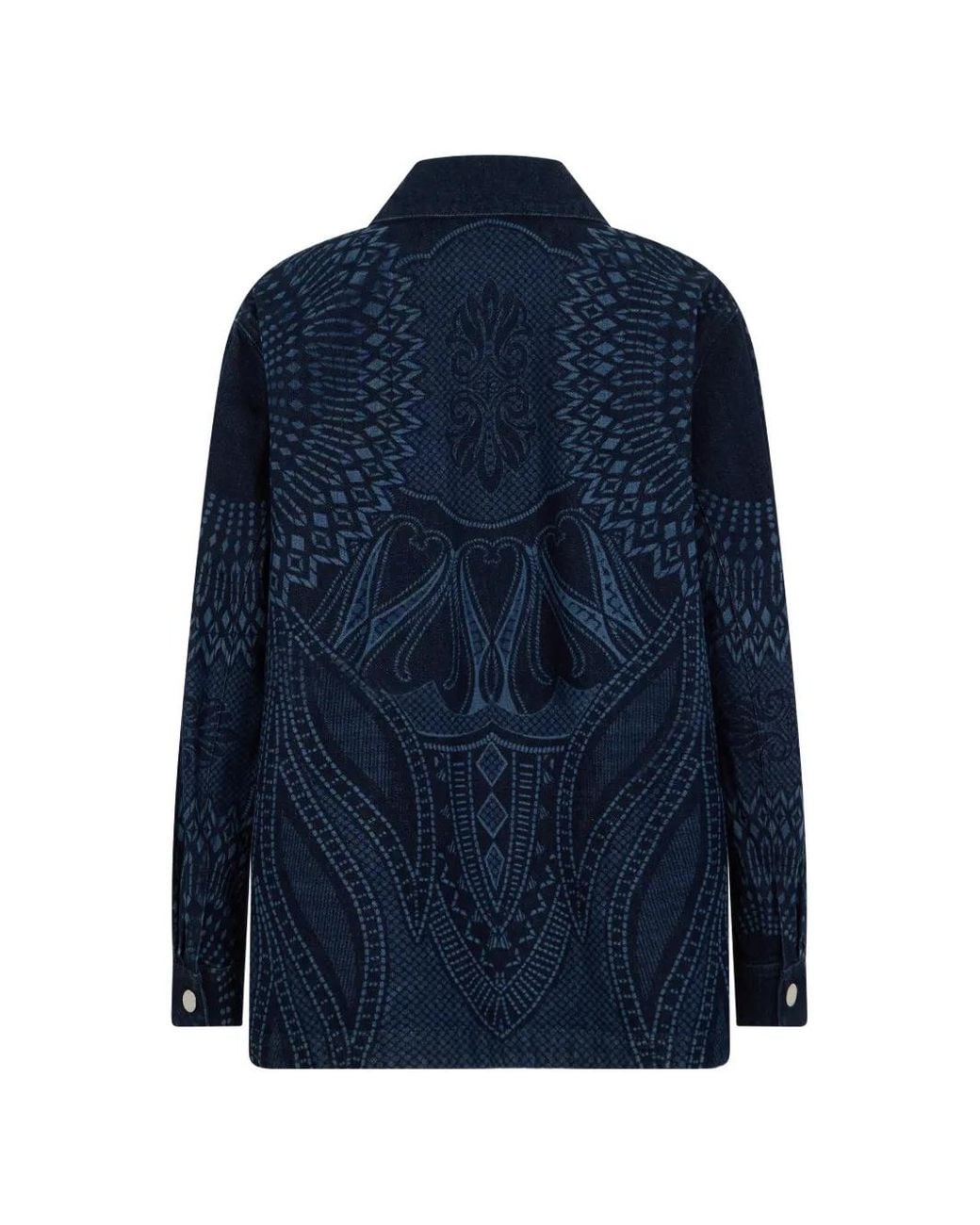 Alberta Ferretti Blue Jacquard-Pattern Denim Jacket