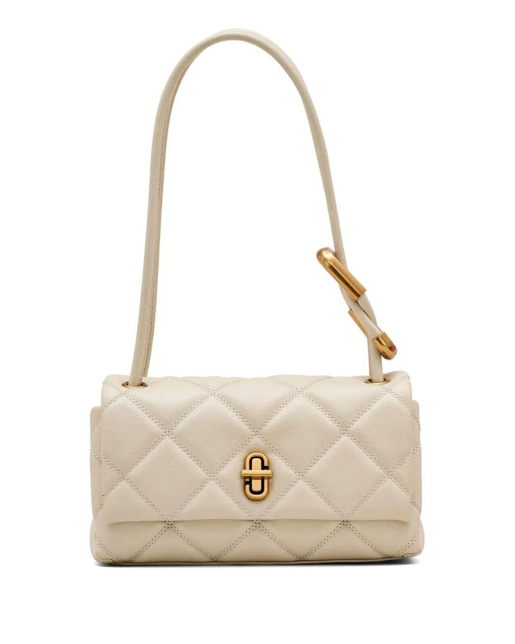 Marc Jacobs White Mini The Quilted Dual Shoulder Bag