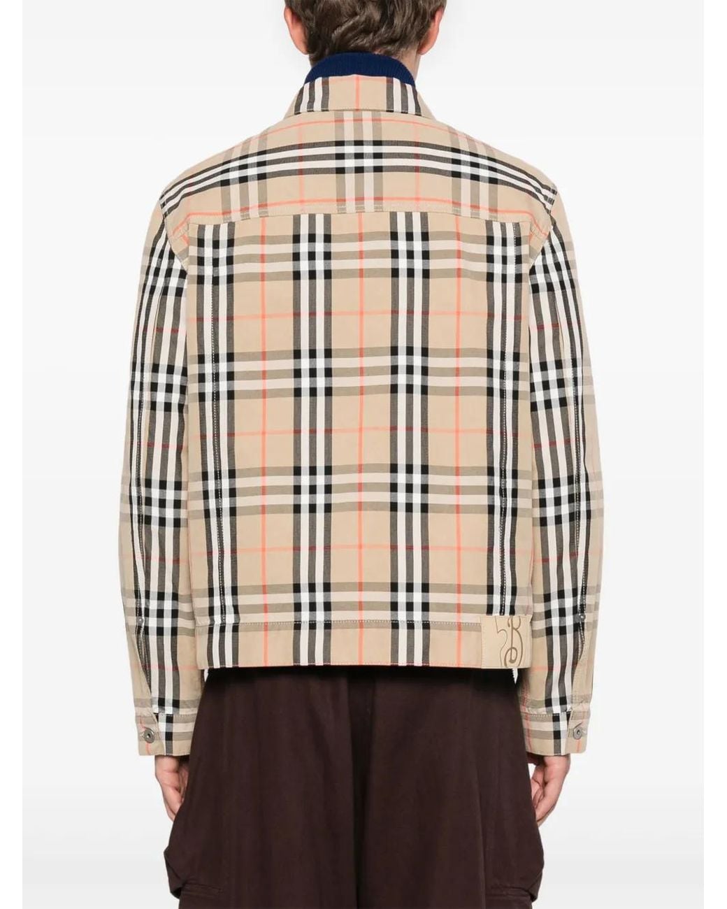 Hombre Chaqueta De Algodón Con Cuadros Burberry de hombre de color Natural
