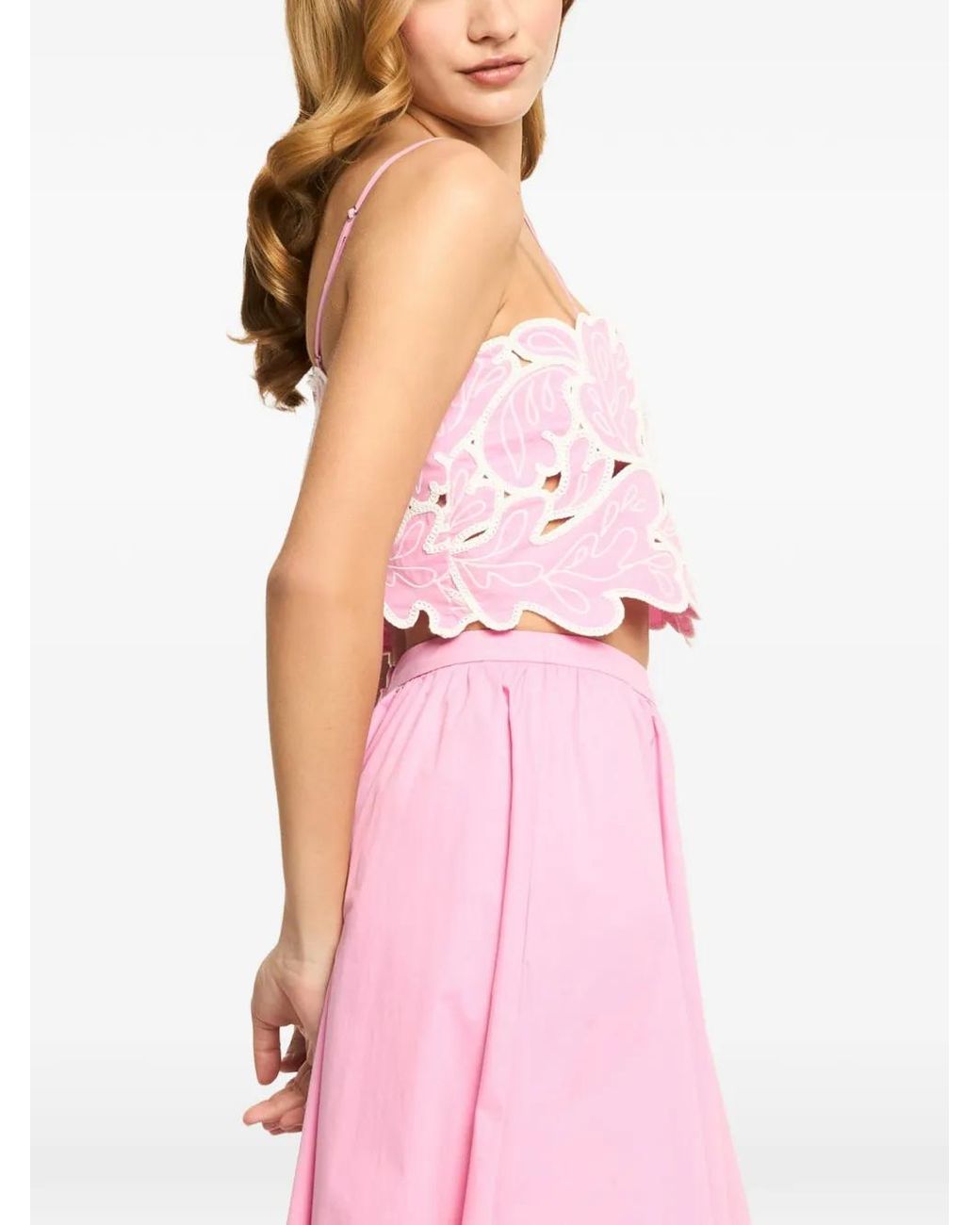 Cinq À Sept Pink Caterina Paisley Bloom Embroidered Top