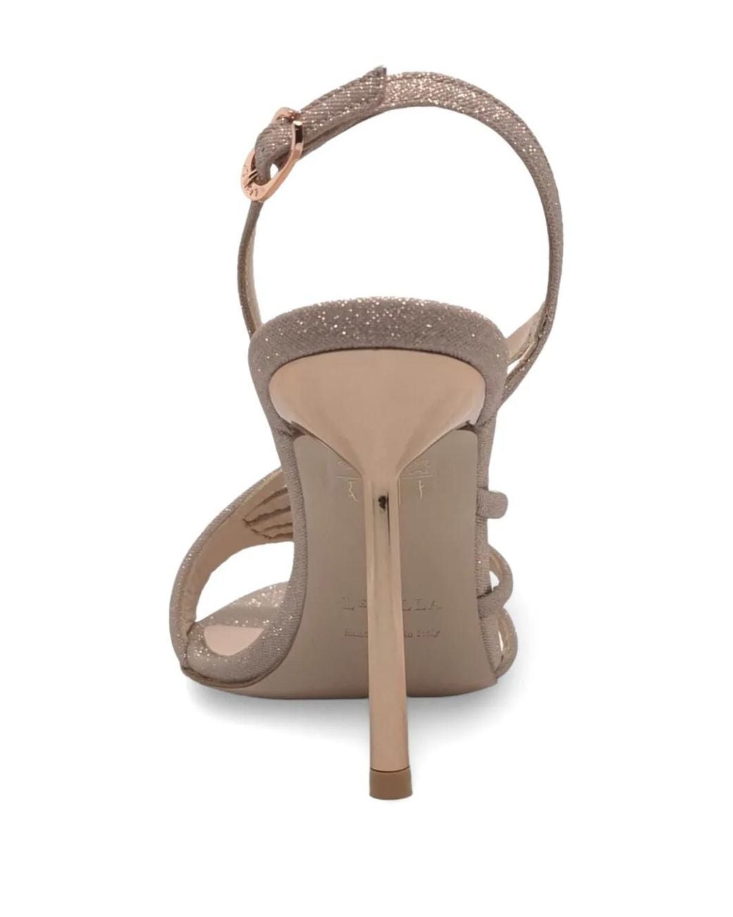 Le Silla White Glitter-Effect Heeled Sandals