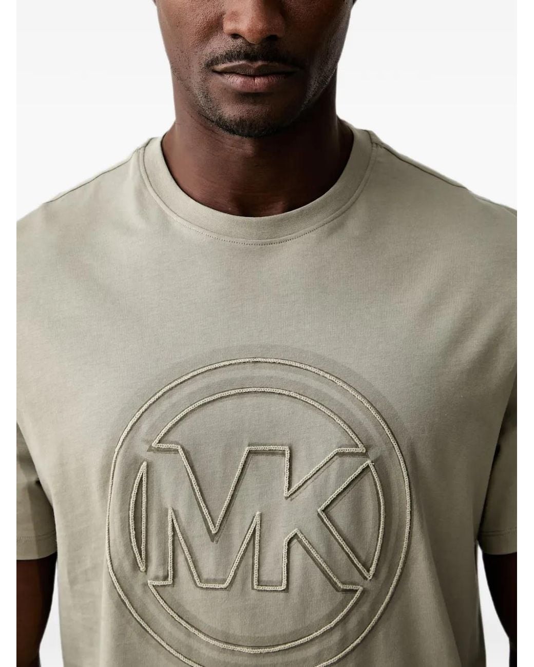 Michael Kors Natural Logo Charm Cotton Jersey T-Shirt for men