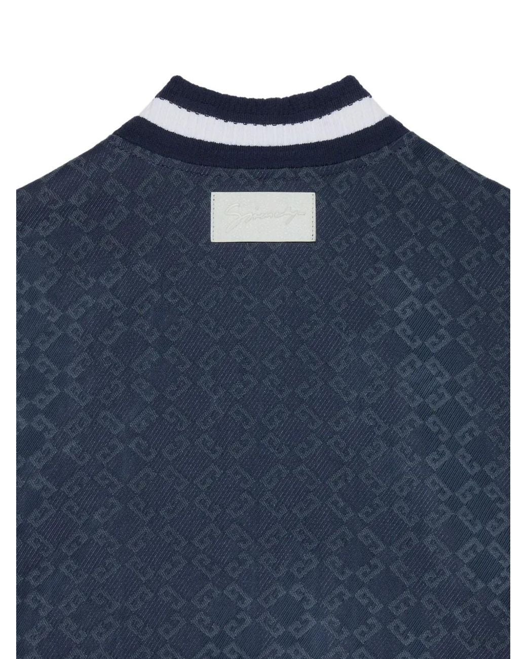 Givenchy Blue Veste Varsity En Jean Monogrammé 72 Et Cuir for men