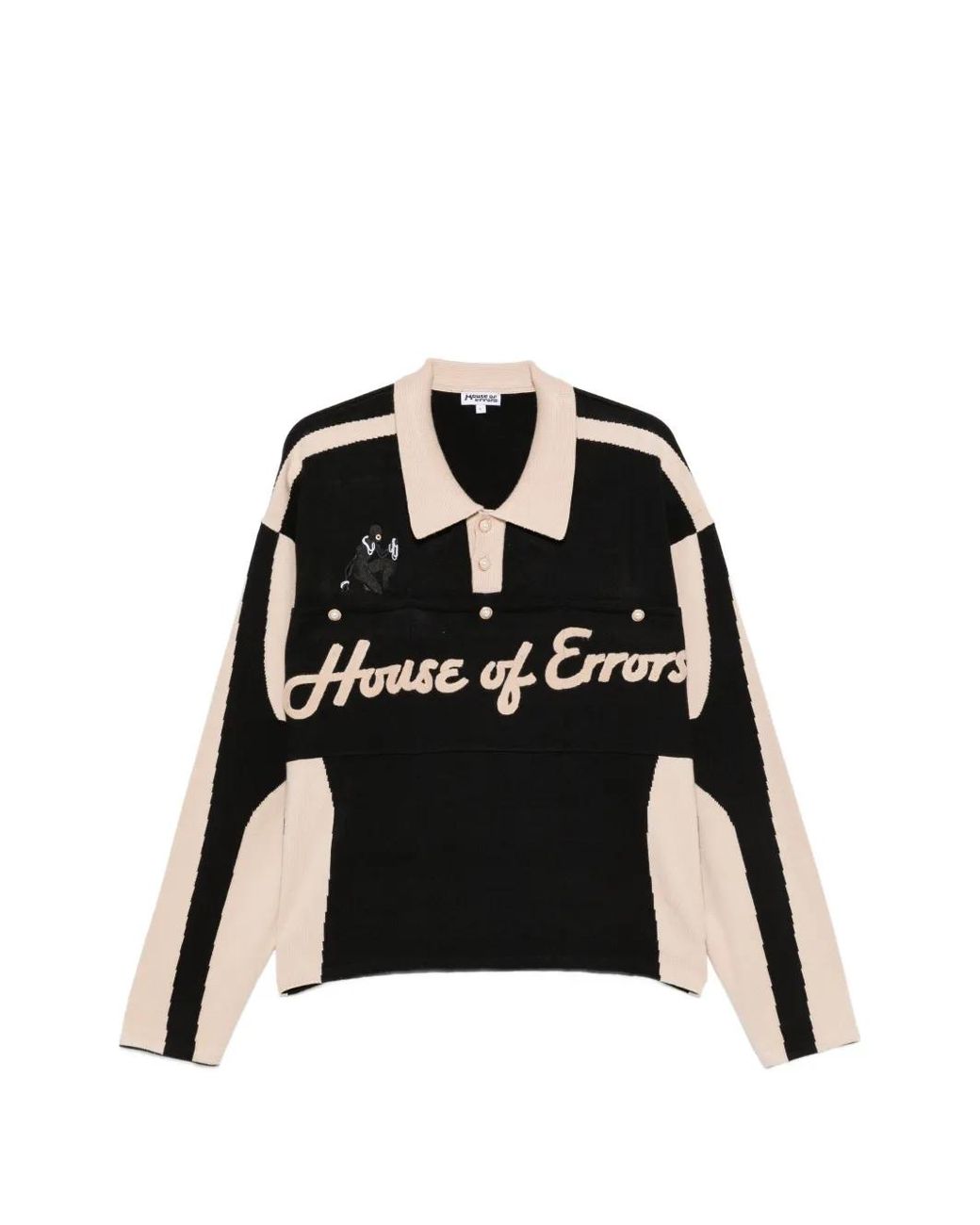 House of Errors Black Polo À Logo Brodé for men