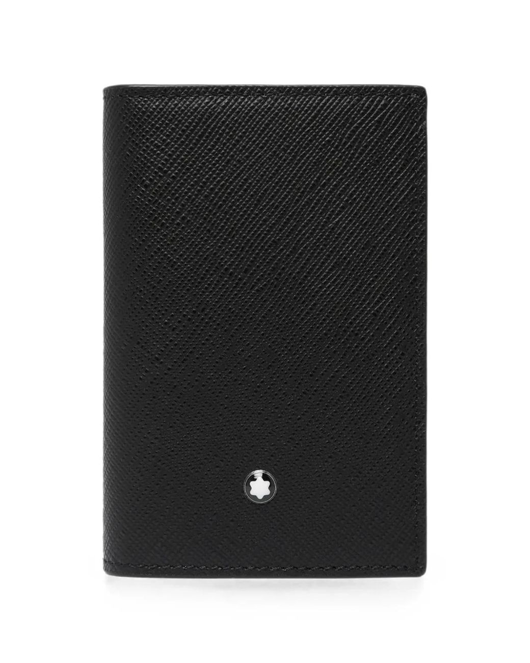 Montblanc Black Logo-Plaque Cross-Grain Cardholder for men