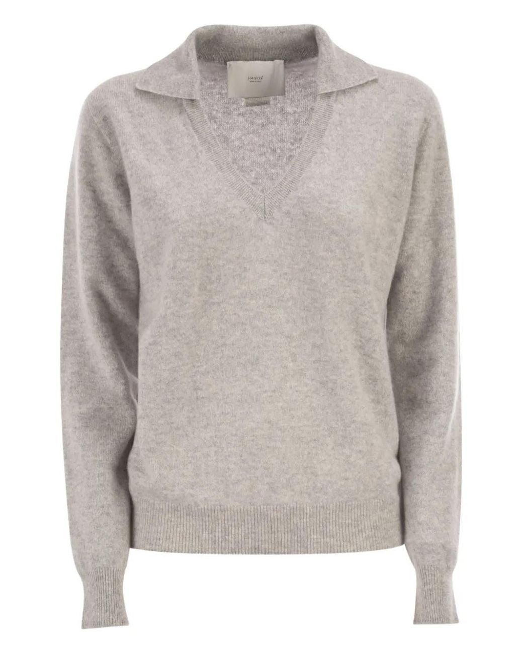 Vanisé Gray Patty Long-Sleeves Polo Top