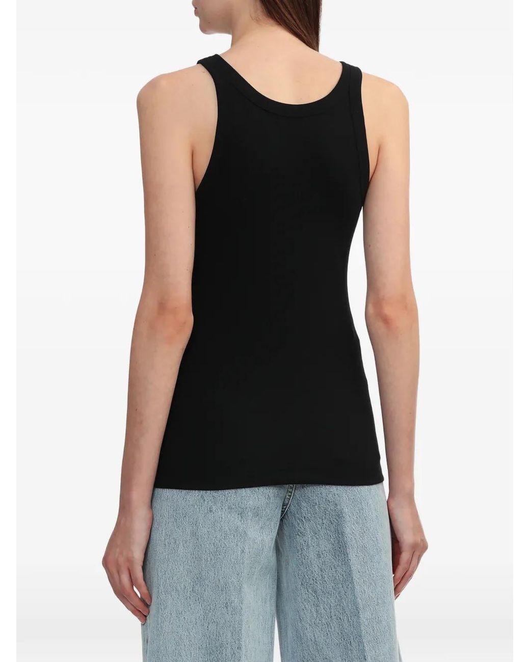 Totême Black Round-Neck Tank Top