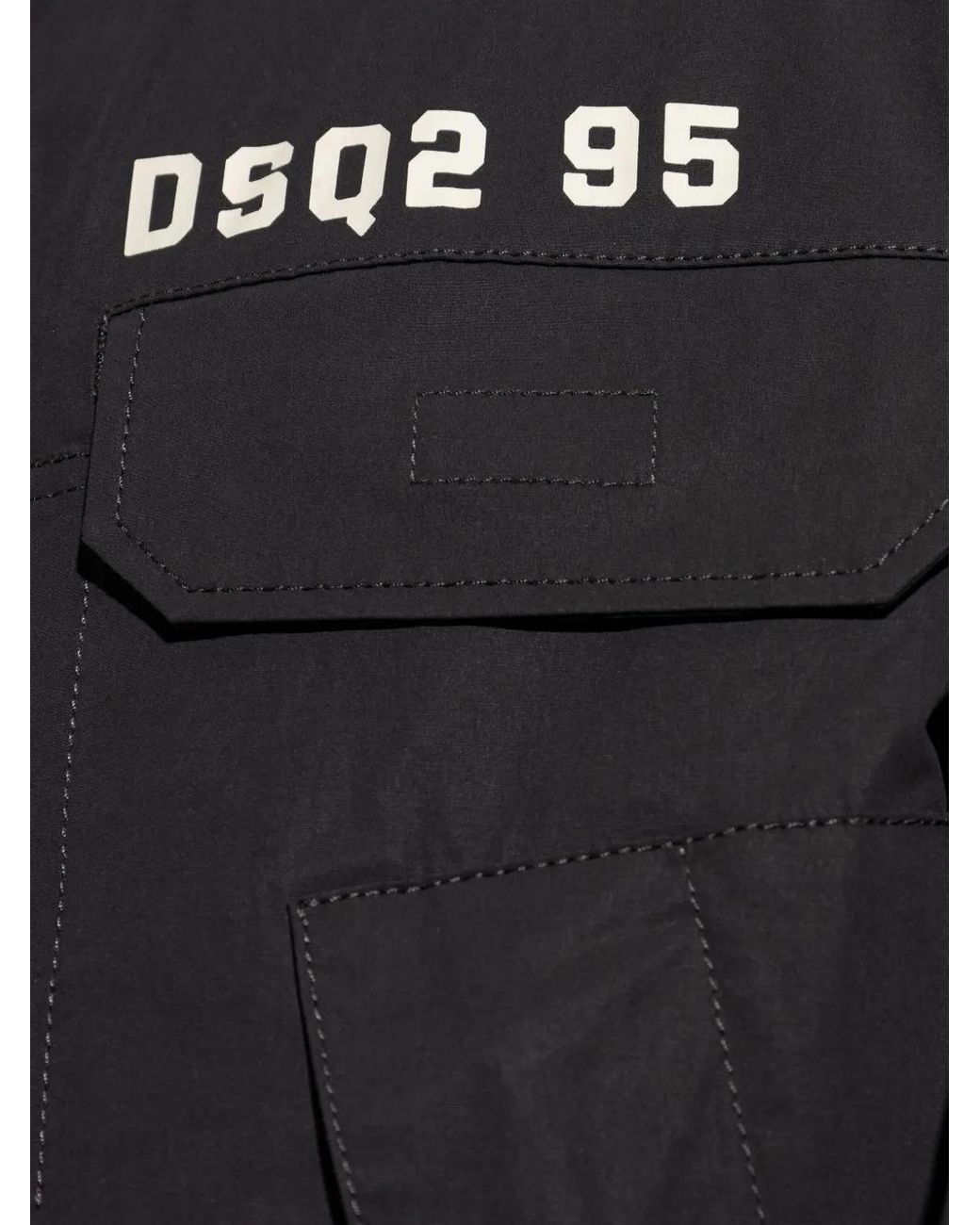 DSquared² Black Jacket With Printed Logo for men