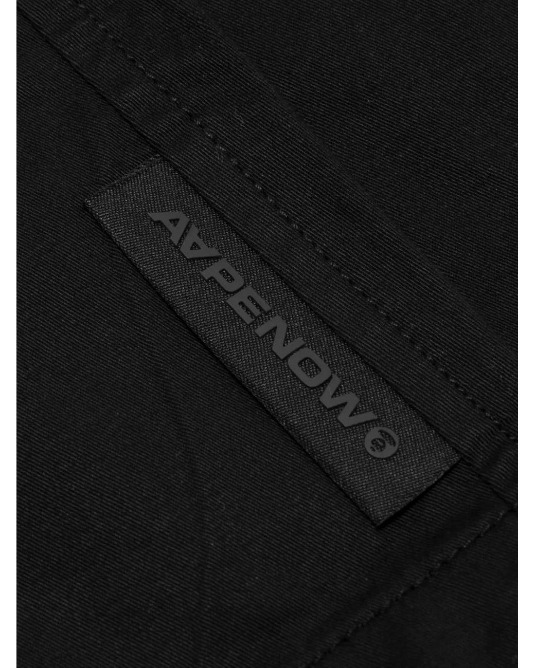 Aape By A Bathing Ape Black Logo-Embroidered Elasticated-Waist Shorts for men