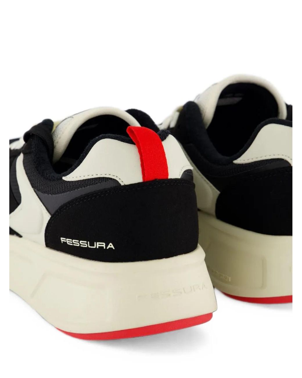Fessura Black Run 03 Logo-Print Low-Top Sneakers for men