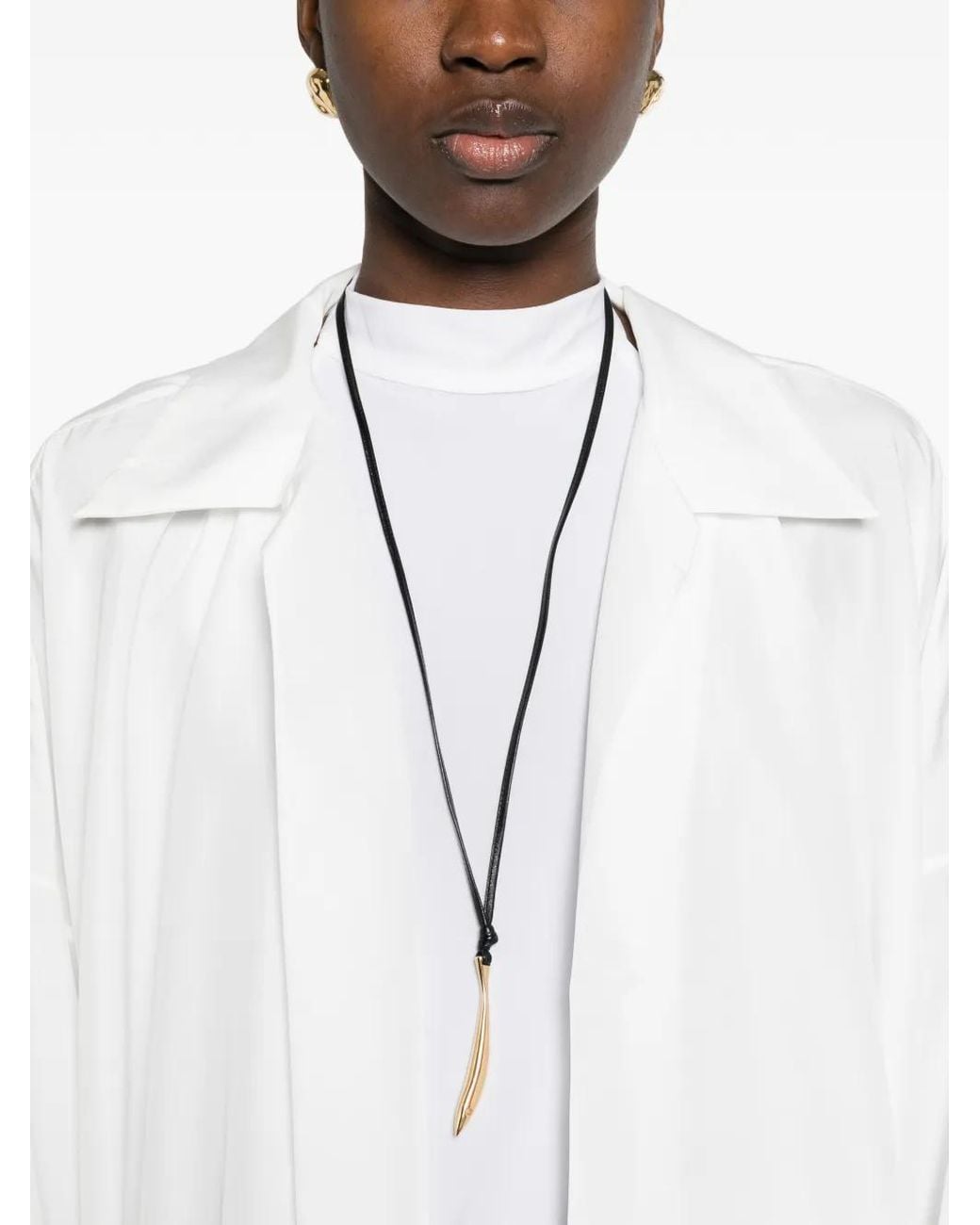 Norma Kamali White Long-Sleeve Midi Dress