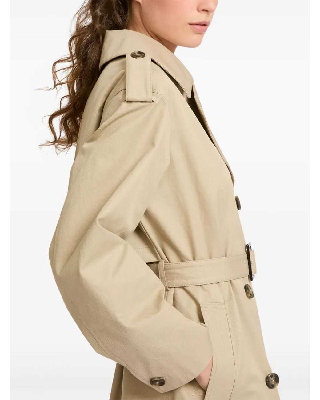 Yves Salomon Natural Cotton Gabardine Trench Coat
